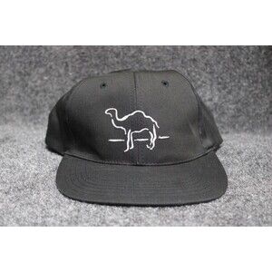 VTG Camel Cigarettes Hat Cap Adult Black Snapback Spellout  90s